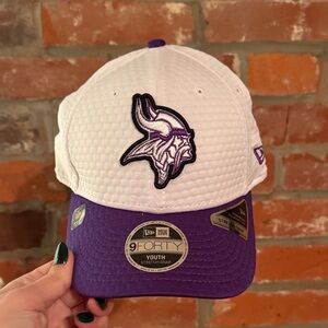 New Era White and Purple Viking Logo Cap